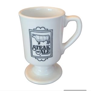 Steak And Ale Restaurants Coffee Mug & Tea Cup Raised Base Footed Cup Vintage